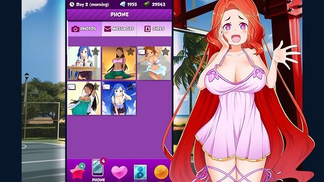 in-game footage of Booty Calls mobile porn game