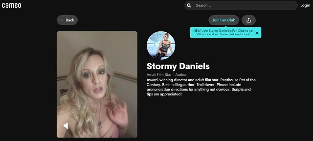 top adult stars on cameo stormy daniels