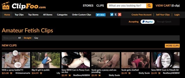 Sell fetish amateur content with ClipFoo
