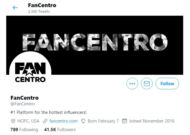 follow fancentro on twitter