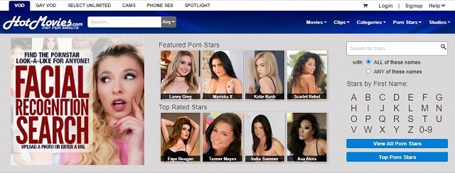 porn star search facial recognition hotmovies review