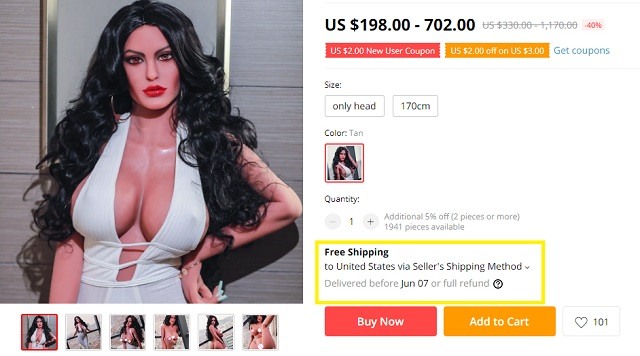 buying sex dolls on aliexpress delivery protection