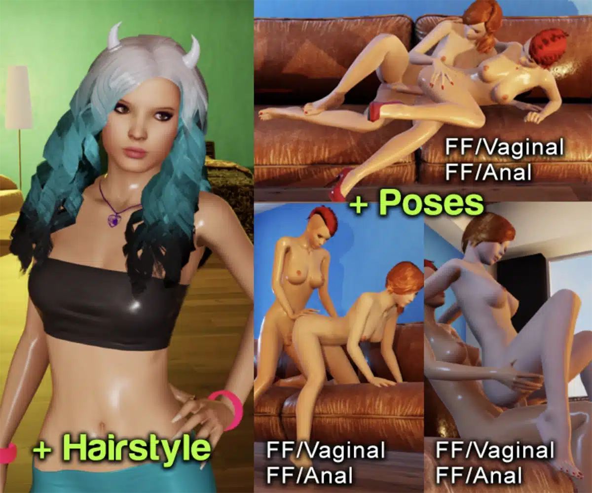 Some examples of FF poses on 3DX Chat