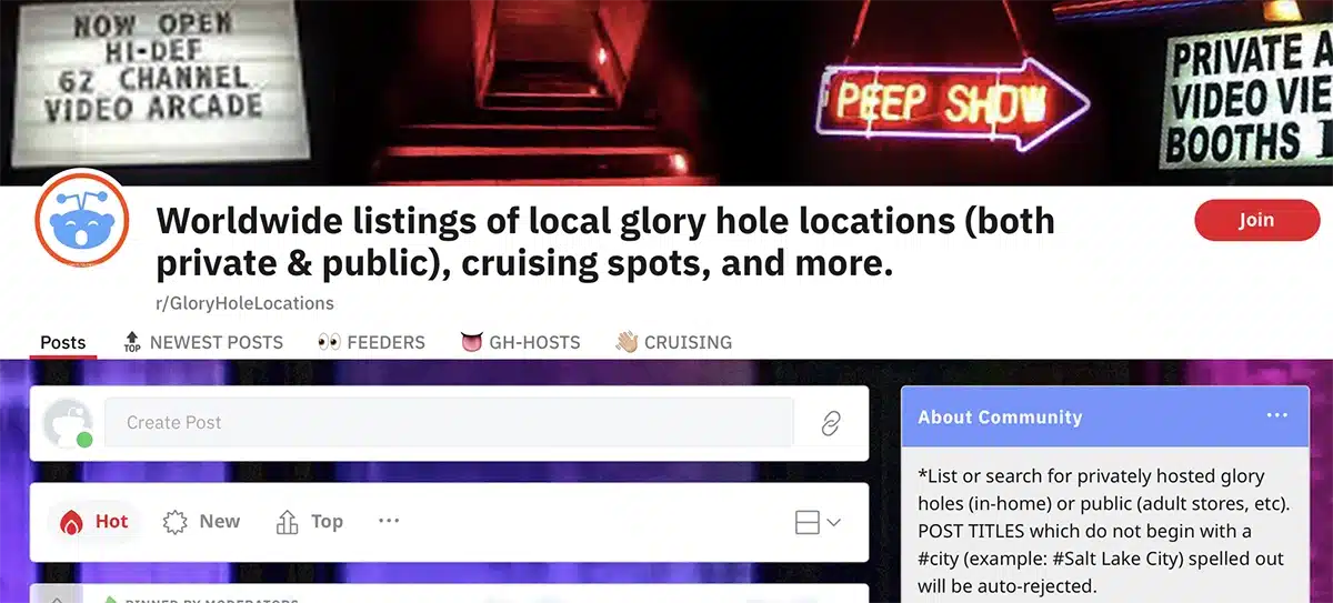 Local glory hole locations Reddit