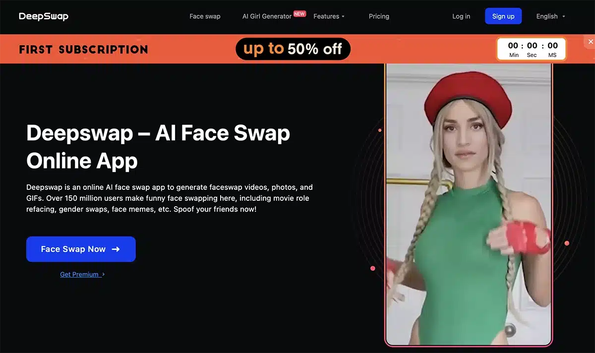 DeepSwap face tool