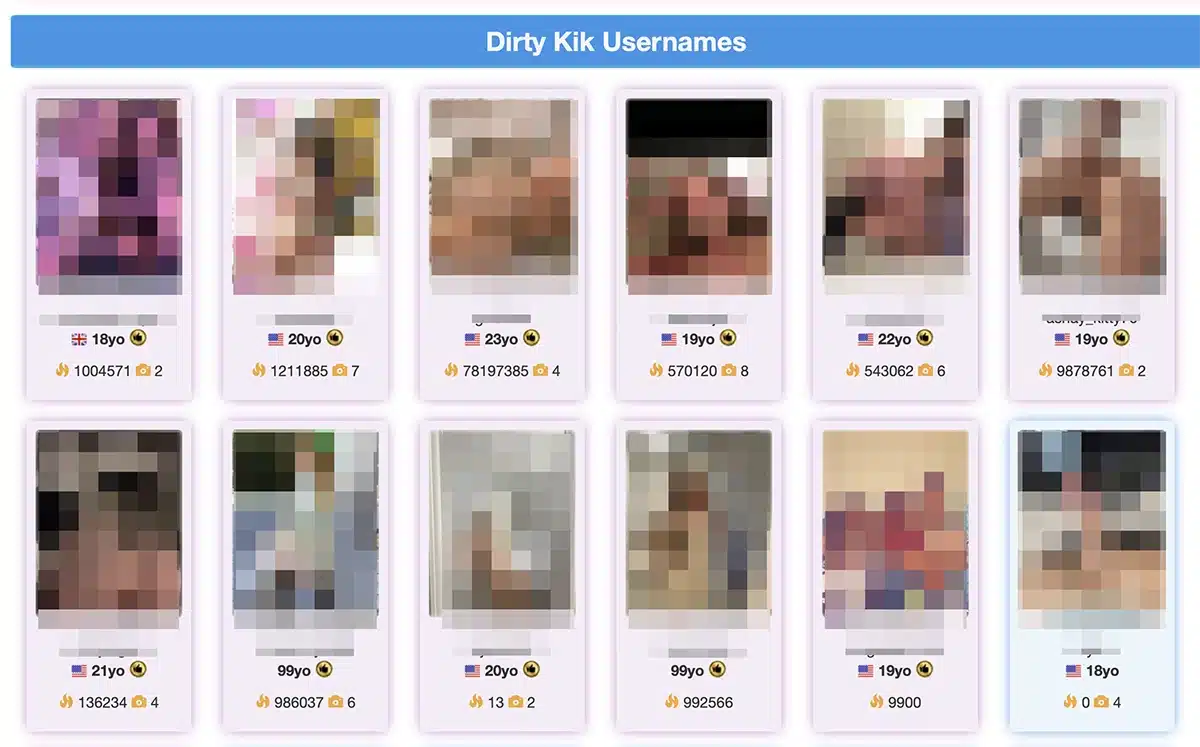 Dirty KIK usernames
